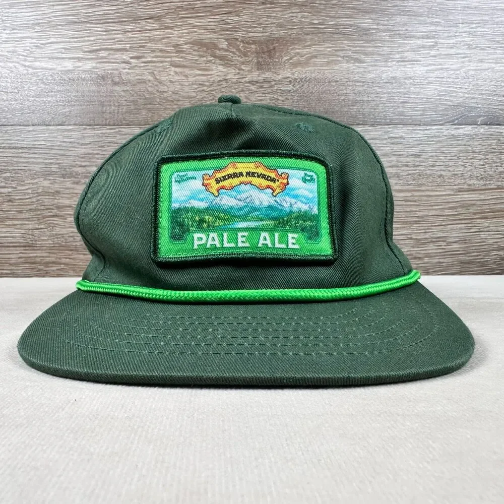 Sierra Nevada Pale Ale Hat Green Rope Snapback Beer Brewery Patch Cap Vintage